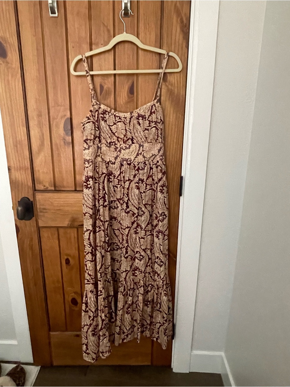 Ulla Johnson Amaranthus Floral Midi Dress Burgundy Cream - Picture 5 of 9
